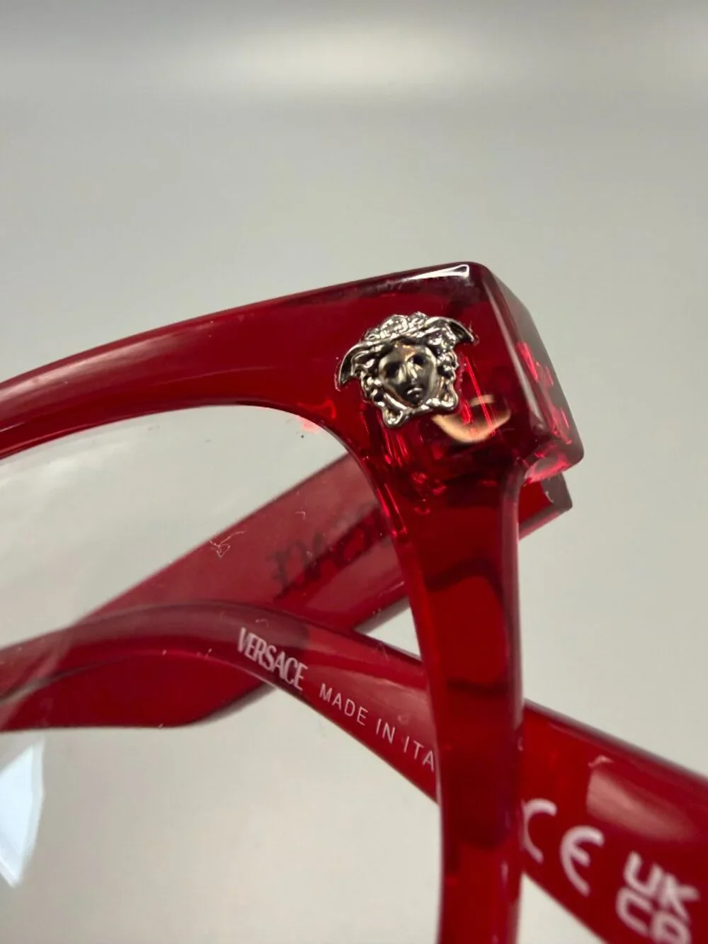 Versace Red Designer Eyeglass Frames Medusa Logo New Demo